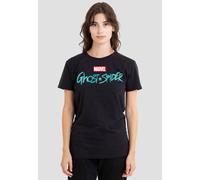 Marvel Spiderman Ghost Spider Classic Logo T-Shirt, Black Black XXL