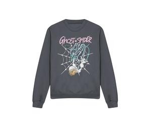 Marvel Spiderman Ghost Spider Neon Web Sweatshirt, Dark Heather In Dark Grey Dark Grey
