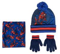Marvel Spiderman Hat Snood & Gloves Set RED/Navy/Blue One Size