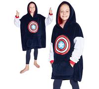 Marvel Spiderman Hoodie Blanket for Kids Teenagers Fleece Wearable Blanket Hulk Captain America Thor Avengers Warm Oversized Hoodie Boys Gifts (Navy)