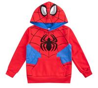 Marvel Spiderman Hoodie for Boys, Superhero Pull-Over Hooded Costume Sweatshirt, Red & Blue, Size 3T