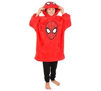 Marvel Spiderman Hoodie, Oversized Fleece Blanket Hoodie for Boys Red