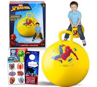 Marvel Spiderman Hopper Ball Bundle - Includes Spiderman 15" Hopper Ball, 300+ Spiderman Stickers, and Additional Door Hanger | for Boys and Girls Outdoor Activities, Parties