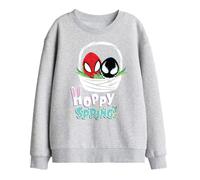 Marvel Spiderman Hoppy Spring Kids Sweatshirt, Athletic Heather, 12-13