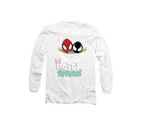 Marvel SpiderMan Hoppy Spring Long Sleeve T-Shirt, White | Size: Large Marvel White L