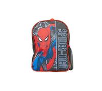 Marvel SpiderMan Kids Backpack - Boys School Bag Superhero Black Rucksack for Travel with Mesh Side Pocket