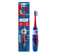 Marvel Spiderman Kids Battery Powered Electric Toothbrush with Soft Bristles, Enhanced Vibration, Protection Cap & Battery Included for Children Aged 4-14 Years Old, BPA-Free & Non-Toxic Toothbrush