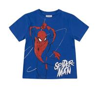 Marvel Spiderman Kids T-Shirt | Boys Short Sleeve Cotton T Shirt with Official Spiderman Character | Blue, 3-8 Years (UK, Age, 7 Years, 8 Years, Regular, Spiderman - Blue)