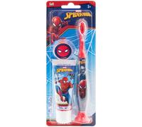 Marvel Spiderman Kids Toothbrush Travel Set - Includes Mint-Flavoured Toothpaste & Soft-Bristle Toothbrush with Suction Cup & Protective Cap | Travel-Friendly Oral Care Kit for Children Ages 3+