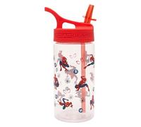 Marvel Spiderman Kids Water Bottles with Straw - 400ml BPA-Free Spider-man Drinks Bottle with Carry Handle - School Water Bottle with Removable Straw, Red