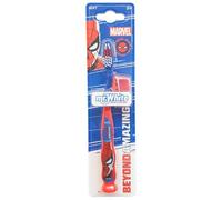 Marvel Spiderman Little Teeth Whitening Toothbrush for Kids with Protection Cap, Soft Bristles, Non-Slip Handle & Suction Cup for Upright Storage for Children Aged 3-12 Years Old, BPA-free & Non-toxic