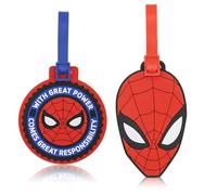 Marvel Spiderman Luggage Tag 2 Piece Set | 4.25" Spiderman Kids Luggage Tags for Suitcases | Travel Essentials Cruise Ship Accessories Luggage Identifier