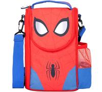 Marvel Spiderman Lunch Bag with Strap & Bottle Side Pocket for Kids School Thermal Insulated Large Food Carier for Boys