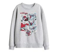 Marvel Spiderman Panel Collage Kids Sweatshirt, Athletic Heather, 5-6
