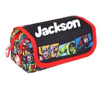 Marvel Spiderman Pencil case Personalised Name Boys School | School Pencil Case for Boys, 2 Large Compartments, Stationery Pouch