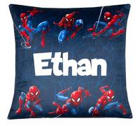 Marvel Spiderman Personalised Cushion Cover 44 x 44 cm Super Soft Pillow Case for Boys Bedroom Home Décor Gift for Boys
