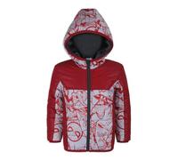 Marvel Spiderman Puffer Jacket for Boys, Kid s Zip Up Hooded Jacket, Red and Gray, Size 4
