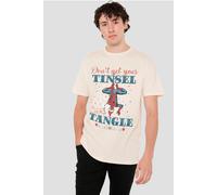 Marvel Spiderman Retro Don'T Get Your Tinsel In A Tangle T-Shirt, Natural in Beige | Size: Large Marvel Beige L