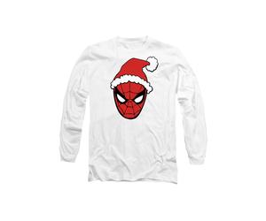 Marvel Spiderman Santa Hat Long Sleeve T-Shirt, White White