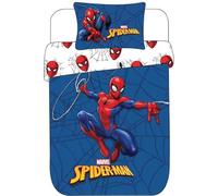 Marvel Spiderman Single Bedding Duvet Cover Set Blue - Reversible Polycotton Boys Bed Set with Iconic Superhero Design - Soft & Durable (Single)