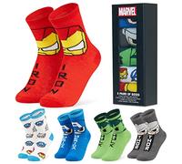 Marvel Spiderman Socks Boys 5 Pack Teens Soft Calf Length Socks Captain America Sports Casual School Avengers Gifts for Boys (Multi, 3.5/6.5 UK)