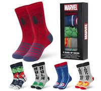 Marvel Spiderman Mens Socks 5 Pack Gifts for Men Teens Calf Length Socks Avengers Iron Man Thor Breathable Sports Casual Work (6.5/10.5 UK, Multi)
