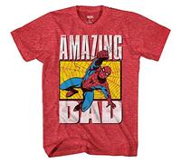 Marvel Spiderman Spider-Man Amazing Dad Adult T-Shirt(Heather Red,XXXL)
