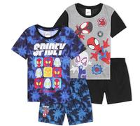 Marvel Spiderman | Spidey and His Amazing Friends Boys Pyjama Sets 3-8 Yrs, T-shirt & Short Pj Bottoms, Soft Kids Loungewear