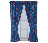 Marvel Spiderman Spidey Daze 63" Inch Drapes - Beautiful Room Décor & Easy Set Up, Bedding - Curtains Include 2 Tiebacks, 4 Piece Set (Official Marvel Product)
