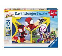 Marvel Spiderman Spidey & His Amazing Friends Jigsaw Puzzles for Kids Age 3 Years Up - Toddler Toys - 2x 24 Pieces