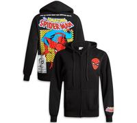 Marvel Spiderman Sweatshirt for Women - Graphic Full Zip Hoodies for Women with Front Pockets - Fashion Graphic Sweatshirts, Black Spiderman, S
