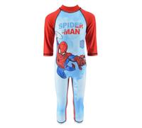 Marvel Spiderman Swimsuit for Children, UV Protection Swimsuit One Piece Set Swimming, T-Shirt and Swim Pants, Sizes 3 to 8 Years, red, 3 Years