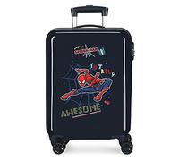 Marvel Spiderman Totally awesome Blue cabin suitcase 38x55x20 cms Rigid ABS Side combination lock 34L 2 kgs 4 double wheels Hand Luggage