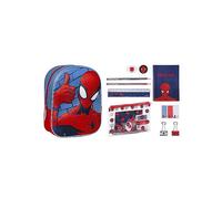 Marvel Spiderman Twin Set of 3D Backpack and School Stationery Set