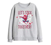 Marvel Spiderman Valentine'S Day Stick Together Kids Sweatshirt, Athletic Heather, 9-11