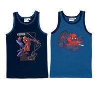 Marvel Spiderman Vest for Boys Children Tank Top Vest Underwear Blue (Pack of 2), blue, 134-140 cm