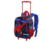 Marvel Spiderman Wall-Small 3D Backpack with Wheels, Red, 26 x 34 cm, Capacity 7 L