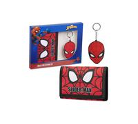 Marvel Spiderman Wallet & Keyring Set in Red Marvel Red One Size