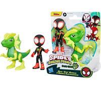 Marvel Spidey Amazing Friends Miles Morales & Electrosaurus Dino-Webs Hasbro