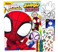 Marvel Spidey and Friends Coloring Book Set for Kids, Boys Ages 4-8 - Bundle with Spiderman Coloring Pages, Activities, Games Plus Stickers, Jumbo Crayons | Spidey and Friends Activity Book Set