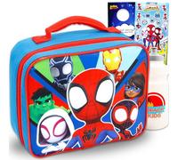 Marvel Spidey and Friends Lunch Box for Kids Set - Bundle with Spiderman Lunch Bag Plus Stickers, Water Bottle, and More | Spidey and Friends Lunchbox for Boys