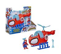 Marvel Spidey and His Amazing Friends Team Spidey Copter, 7.6-cm (3 inch) Action Figure & Toy Vehicle with Projectile, Super Hero Toys, Ages 3+, Red