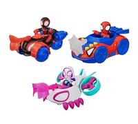 Marvel Spidey and his Amazing Friends Action Figure and Toy Vehicle 3 Pack, 3 Poseable 3-Inch Figures, 3 Vehicles, 3 Accessories, Super Hero Toys, 3+