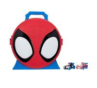 MARVEL Spidey and His Amazing Friends Action Launch Carry Case - 12-Inch Carry Case with Rotating Launcher and Two Exclusive Amazing Metals Vehicles