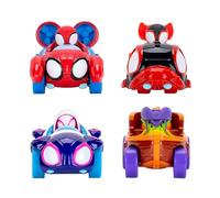 MARVEL Spidey and His Amazing Friends Amazing Metals 4 Pack - Four 3-Inch Die-Cast Water-Webs Vehicles with Built-In-Characters