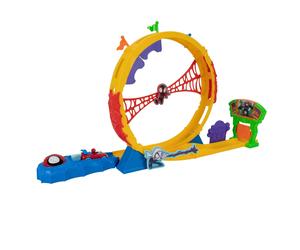 MARVEL Spidey and His Amazing Friends Amazing Metals Super Loop Track Set - 28-Inch Race Track with Launcher 360 Degree Super Loop and Exclusive Ama