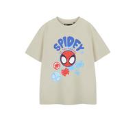 Marvel Spidey and His Amazing Friends Boys Beige Graphic Tee | Spiderman Short Sleeve 'Spidey to The Rescue' T-Shirt | Kids Cartoon Superhero Apparel | Children's Movie Merchandise Gift