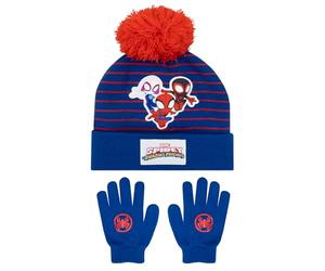 Marvel Spidey And His Amazing Friends Boys Hat And Gloves Set | Spiderman Hat And Gloves Set | One Size Blue
