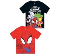 Marvel Spidey and His Amazing Friends Boys Tshirt 3 Pack, Boys’ T-Shirts for Summer, Pack of 3 T-Shirt, Multicolour 6-7 Years