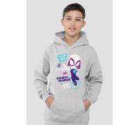 Marvel Spidey And His Amazing Friends Ghost Spider Go Webs Youth Kids Pull-Over Hoodie, Athletic Heather Marvel Grey 7-8 Years